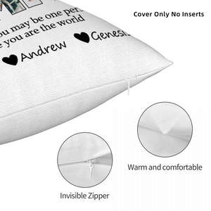 Personalized Photos Title Design Throw Pillow Cover with 1-10 Names Mother's Day Appreciation Housewarming Gift for Grandma Mom