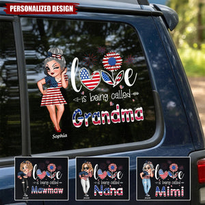 Love Being Called Nana Grandma Personalized Sticker, Independence Day Gift