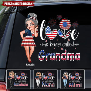 Love Being Called Nana Grandma Personalized Sticker, Independence Day Gift
