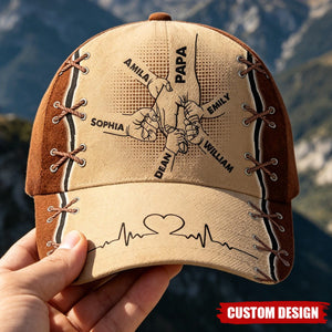 Grandpa Holding Hands Personalized Classic Cap