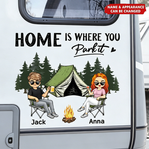 Camping Partners For Life Doll Couple Sitting Personalized RV Decal