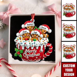 Merry Christmas - Personalized Gingerbread Family Ornament