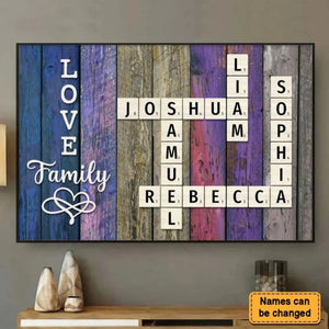 Family Name Crossword Puzzle Art – Personalized Poster Canvas – Unique Custom Gift for Families & Loved Ones