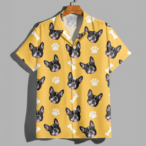 Custom Dog Face Hawaii Shirt with Bone Graphic