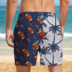 Personalized Custom Name Number Baseball Tropical Men's Beach Shorts For Sports Fans