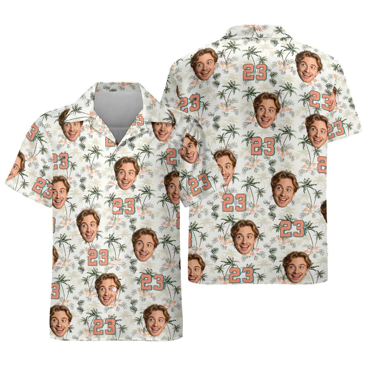 Personalized Photo Print Hawaiian Shirts, Custom Birthday Party Outfit Unique Custom Birthday Gift