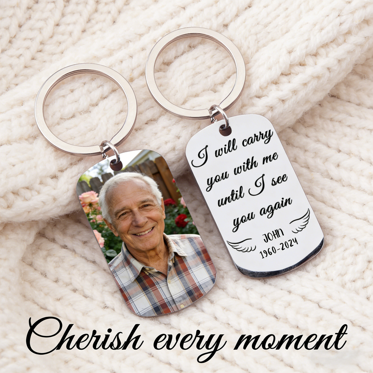 I Will Carry You With Me Memorial Metal Keychain