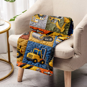 Construction Machines - Personalized Kid Quilts Blanket