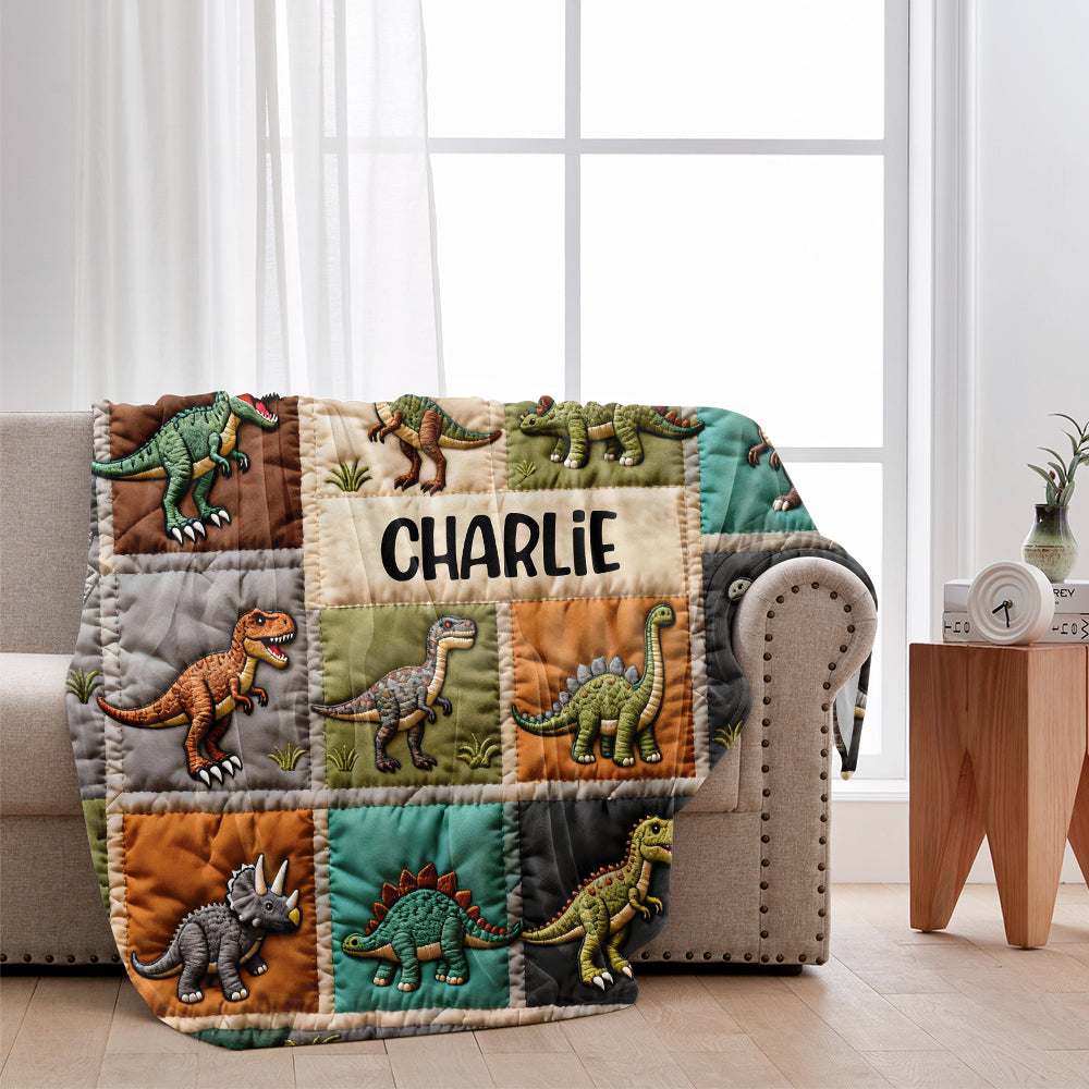 Love Dinosaur - Personalized Kid Blanket