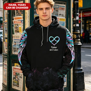 Never Walk Alone My Love Walks With Me Personalized All Over Print Hoodie