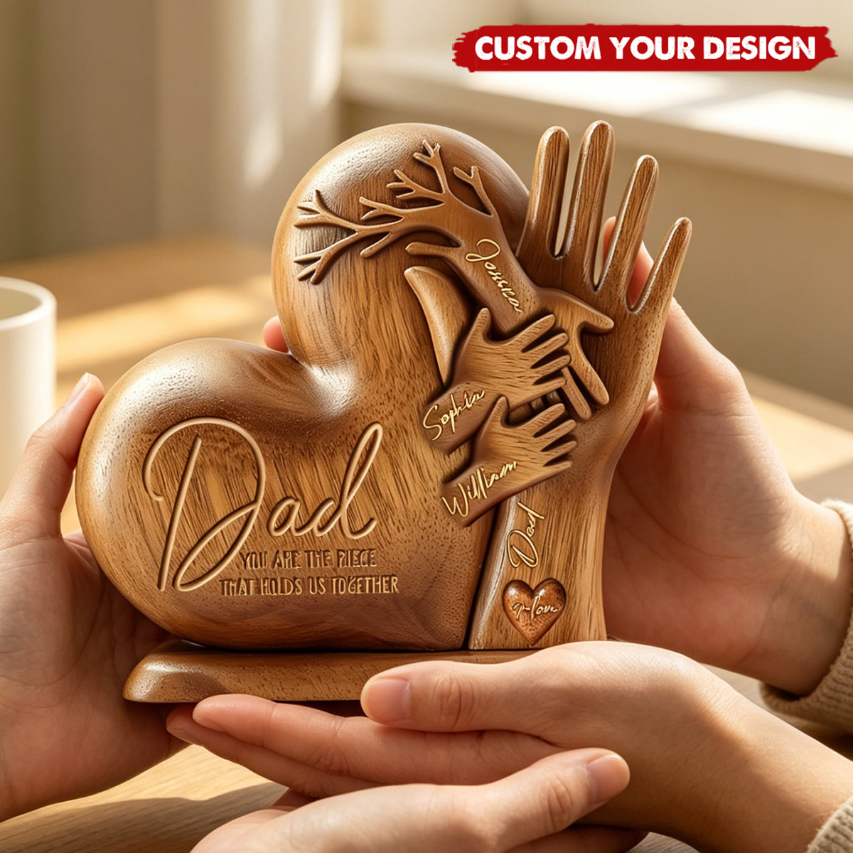 Dad You Are The Piece That Holds Us Together - Personalized Father Custom Shaped Plaque