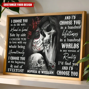Sugar Skull Poster - Gifts For Couples - Personalized Canvas