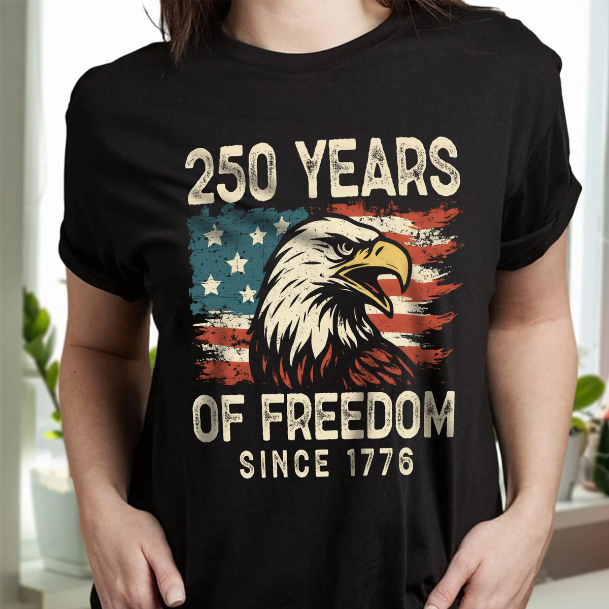 USA 250th Years Of Freedom Since 1776 USA Bald Eagle America Flag Dark Shirt-Unisex style and available in multiple colors