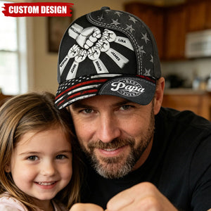 The Power Of Dad Comes From Love - Personalized Custom Classic Cap