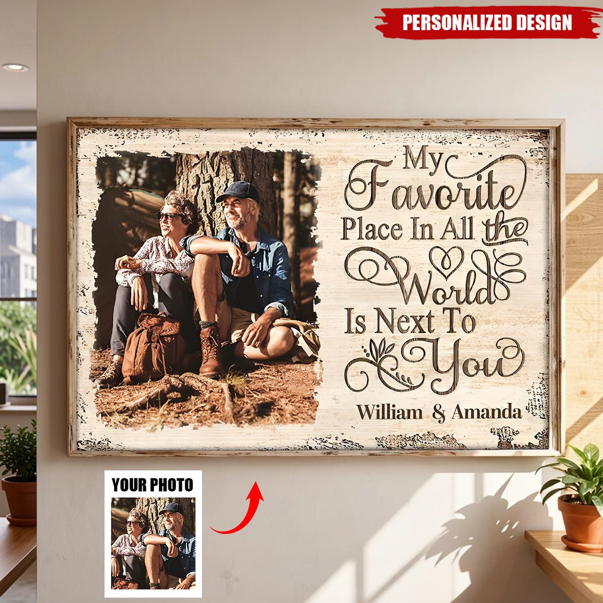 Next To You Is One Of My Favorite Places To Be - Personalized Photo Couple Poster