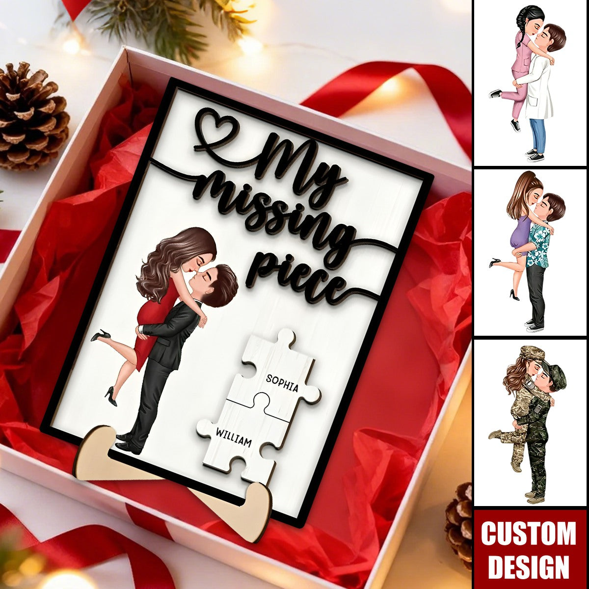 My Missing Piece - Personalized 2-Layer Wooden Plaque