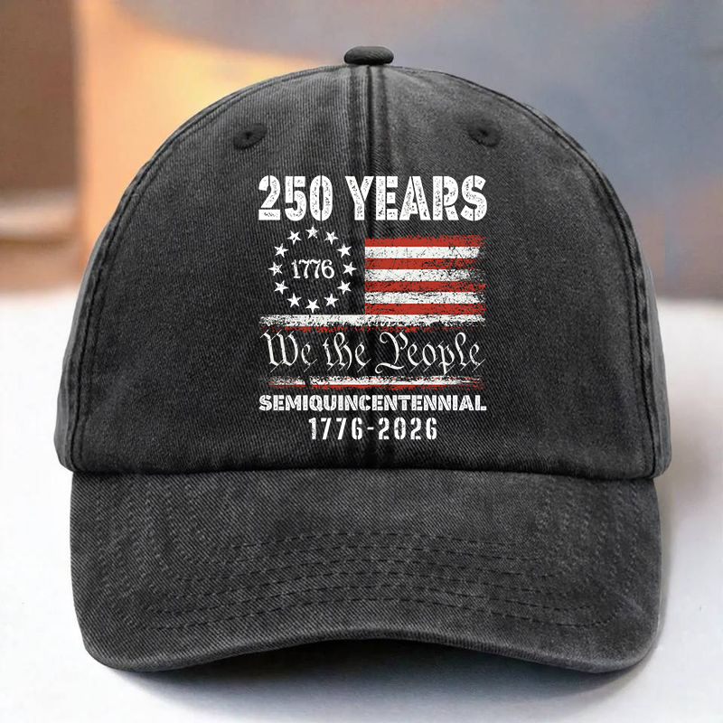 Celebrate Our America 250th Anniversary United States Washed Denim Baseball Cap
