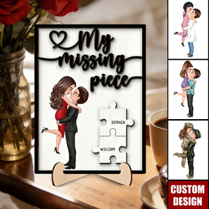 My Missing Piece - Personalized 2-Layer Wooden Plaque