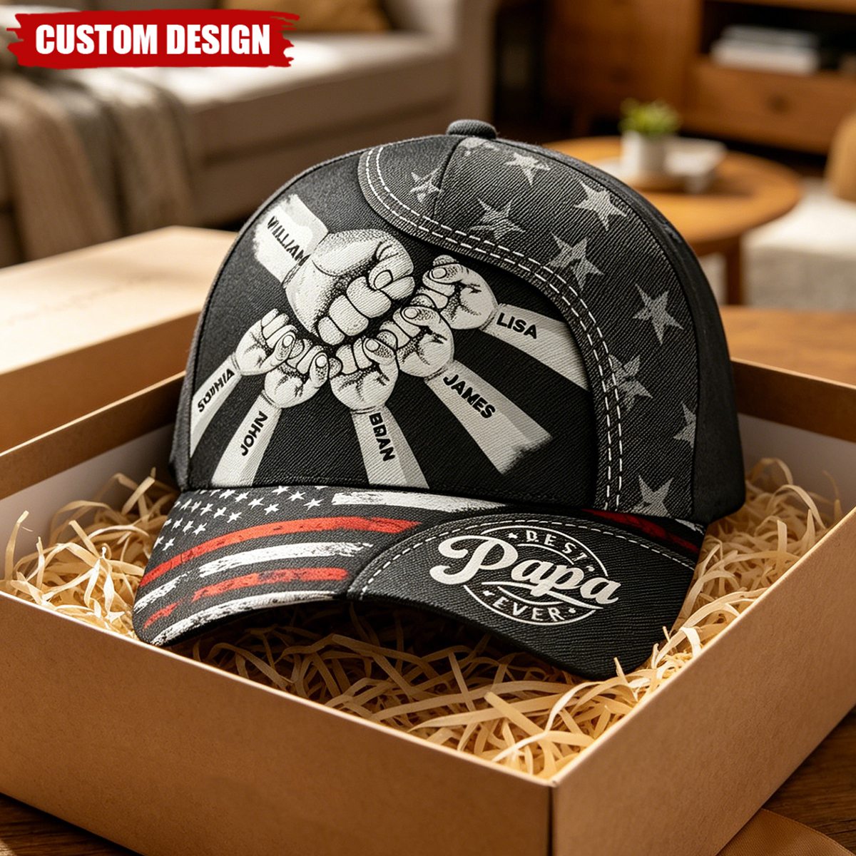 The Power Of Dad Comes From Love - Personalized Custom Classic Cap