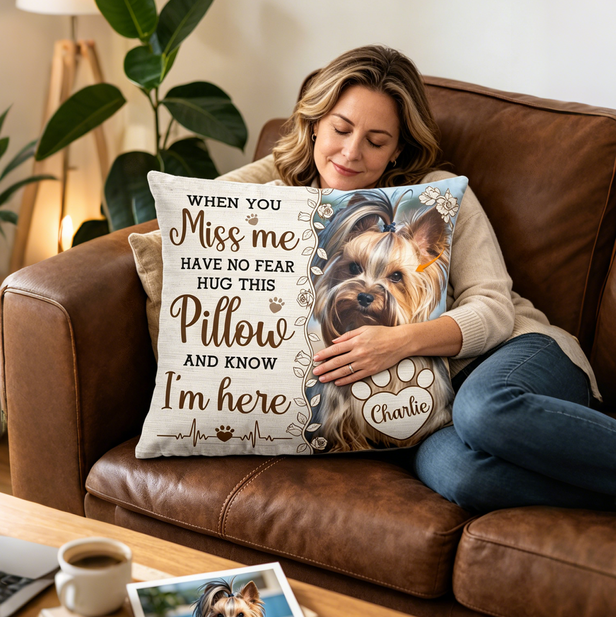 Hug This Pillow And Know I'm Here - Personalized Photo Pillow