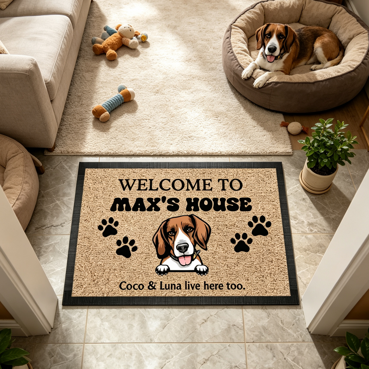Welcome To The Dog House Funny Non Slip Front Door Doormat For Dog Lovers