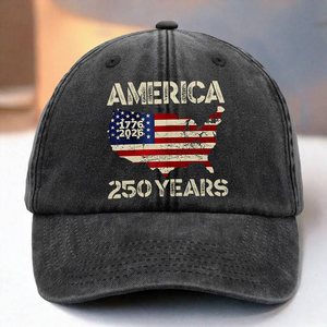 250 Years America Anniversary 250th Independence Day Washed Denim Baseball Cap