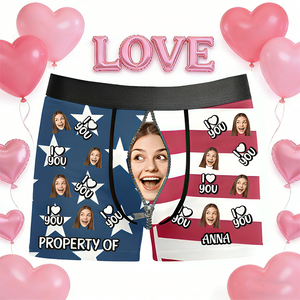 Custom Photo I Love You Always - Couple Personalized Custom Boxer Briefs, Men's Boxers - Gift For Husband Wife, Anniversary