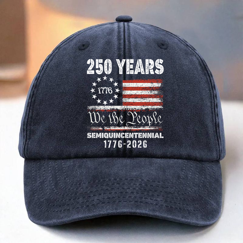 Celebrate Our America 250th Anniversary United States Washed Denim Baseball Cap