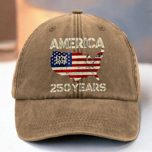 250 Years America Anniversary 250th Independence Day Washed Denim Baseball Cap