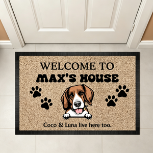 Welcome To The Dog House Funny Non Slip Front Door Doormat For Dog Lovers