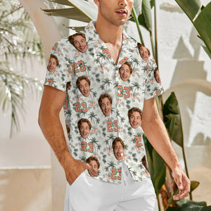 Personalized Photo Print Hawaiian Shirts, Custom Birthday Party Outfit Unique Custom Birthday Gift