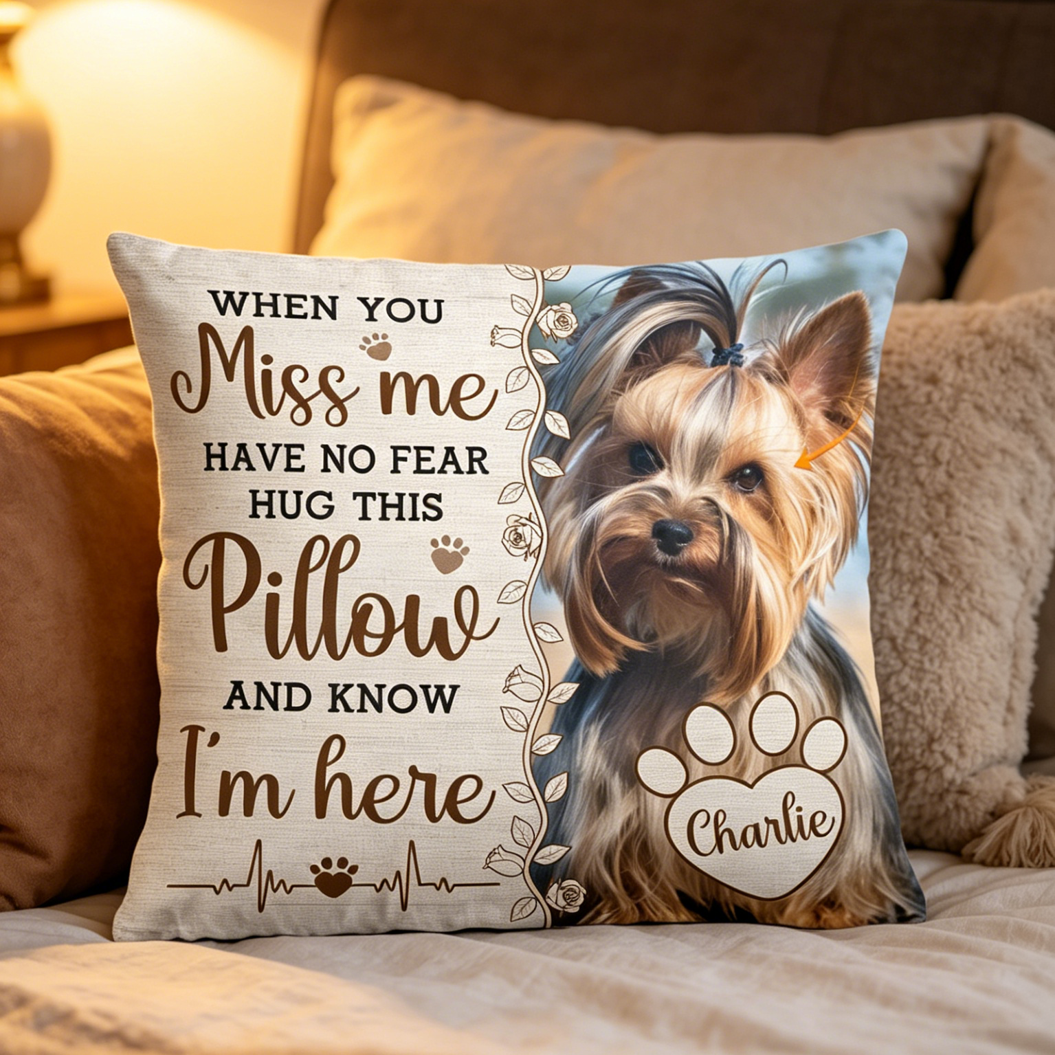 Hug This Pillow And Know I'm Here - Personalized Photo Pillow