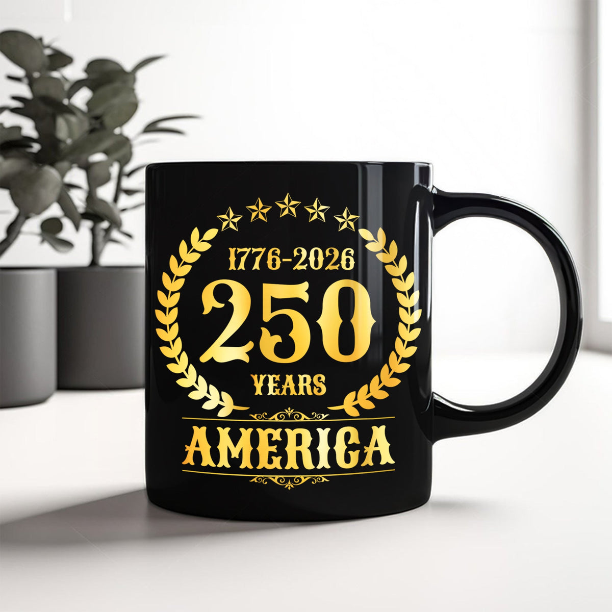 America 250th Years America 250th Anniversary Black Mug