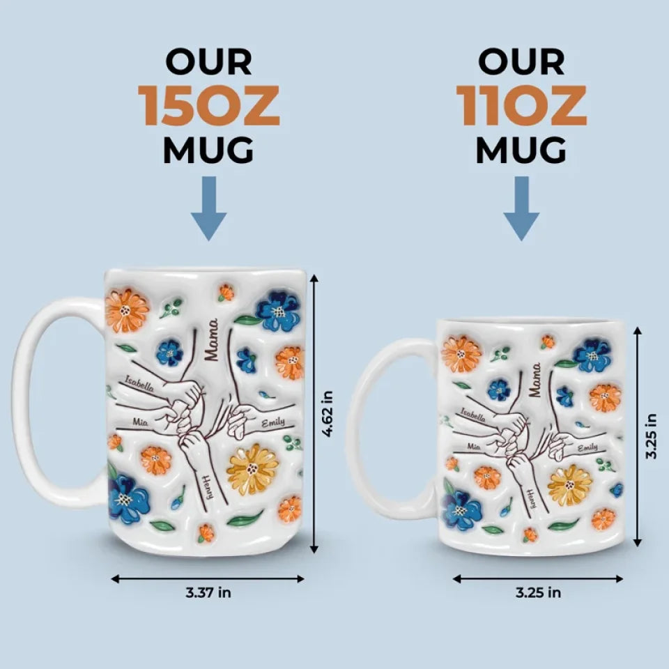 Family Over Everything - Family Personalized Custom 3D Inflated Effect Printed Mug - Mother's Day, Gift For Mom, Grandma