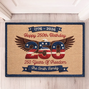 Custom Home Decor Decorative Mat - Personalized America 250th Anniversary Gifts For Mom, Dad, Brother, Sister, Kids - Courage Wrote Our Story