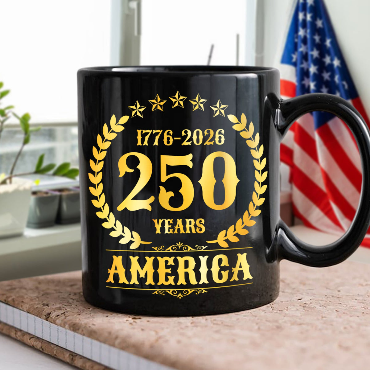 America 250th Years America 250th Anniversary Black Mug