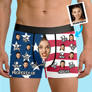 Custom Photo I Love You Always - Couple Personalized Custom Boxer Briefs, Men's Boxers - Gift For Husband Wife, Anniversary