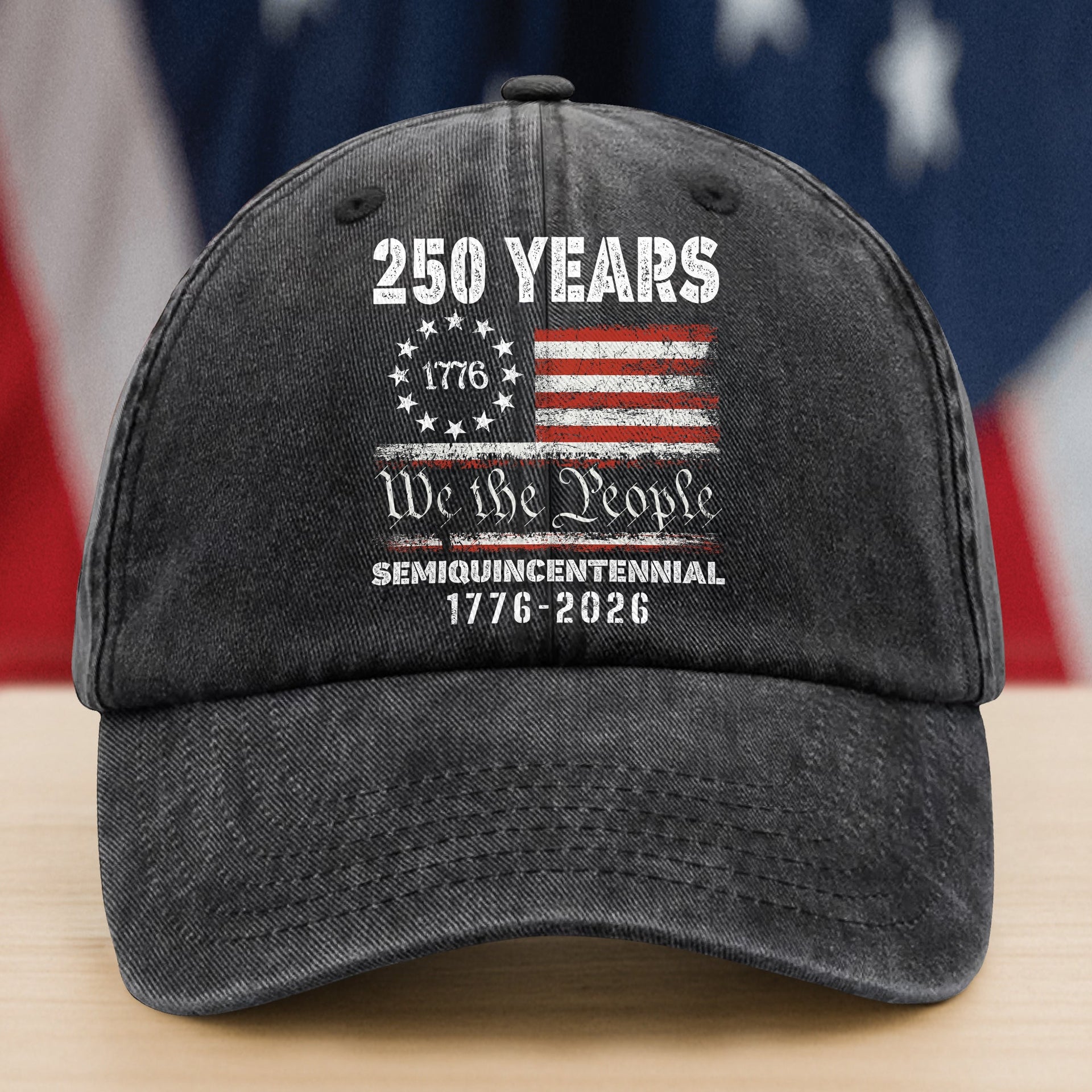 Celebrate Our America 250th Anniversary United States Washed Denim Baseball Cap