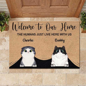 Welcome To The Pet Home Personalized Pet Doormat | Custom Cat & Dog Name | Gift For Pet Owners