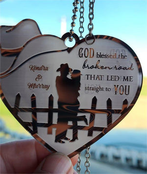 Couple Cowboy And Cowgirl God Blessed Personalized Ornament