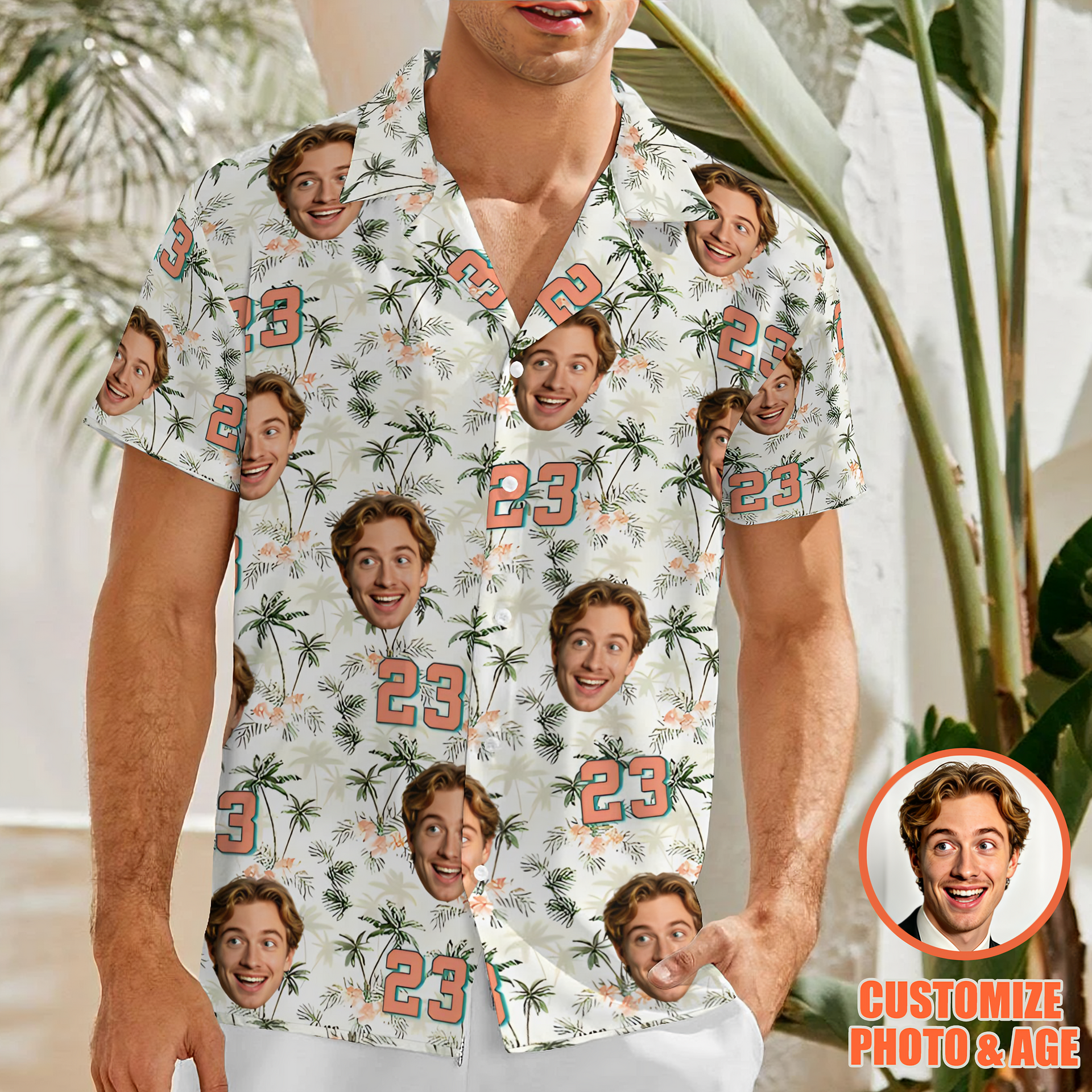Personalized Photo Print Hawaiian Shirts, Custom Birthday Party Outfit Unique Custom Birthday Gift