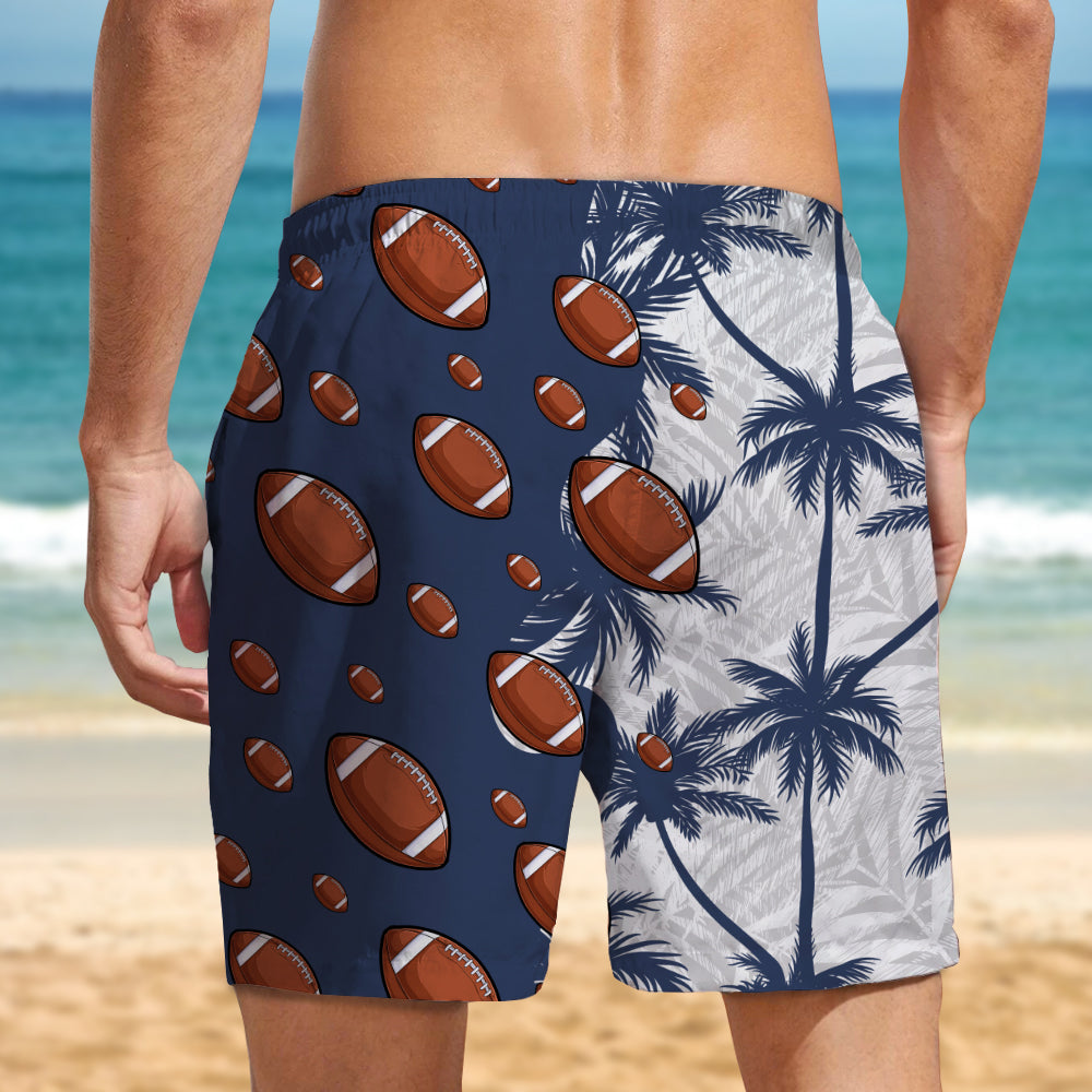 Personalized Custom Name Number Baseball Tropical Men's Beach Shorts For Sports Fans