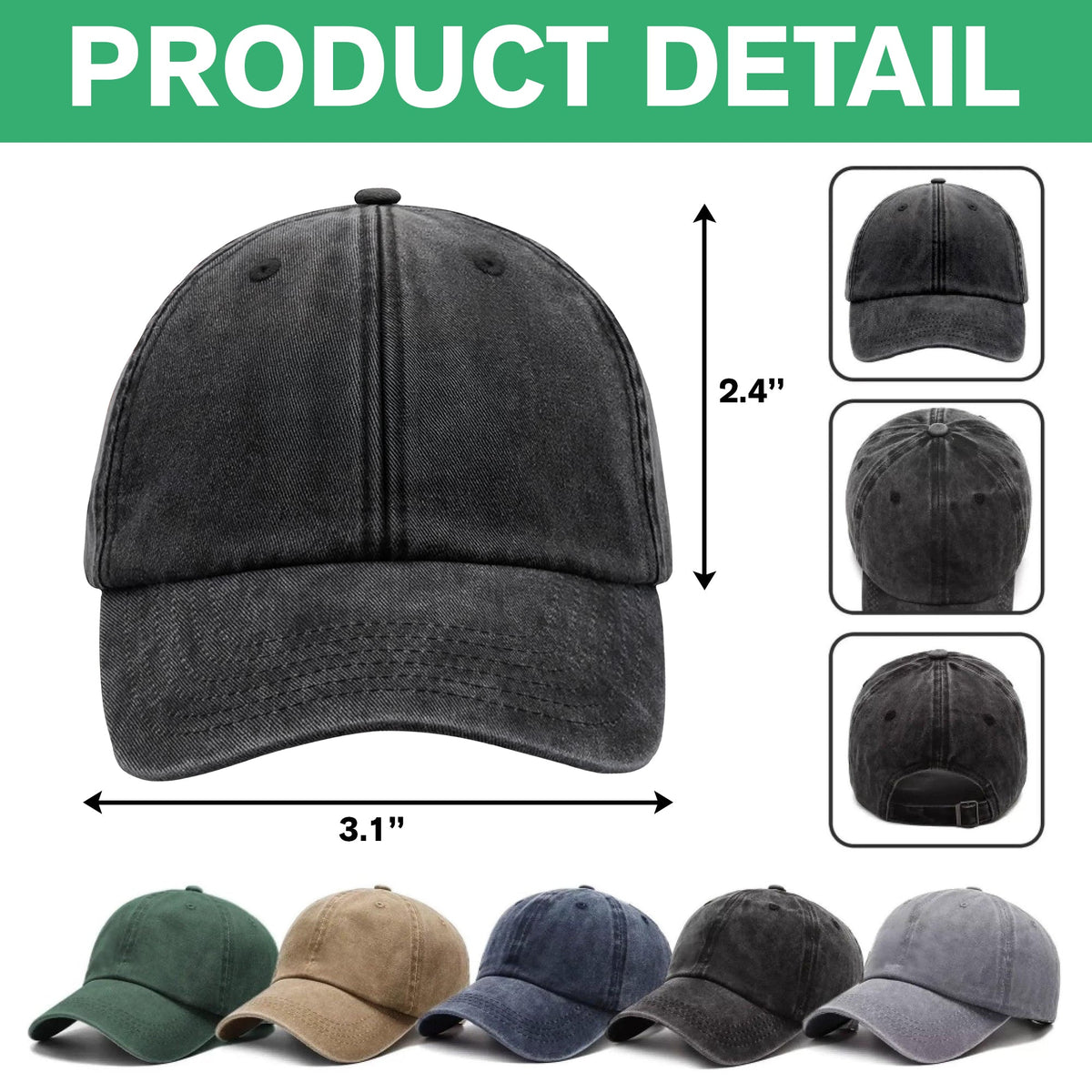 250 Years America Anniversary 250th Independence Day Washed Denim Baseball Cap