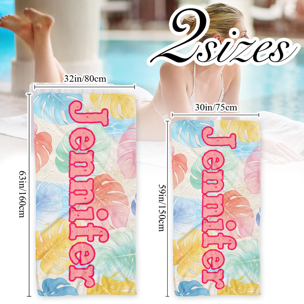 Personalized Retro Beach Towel: Groovy Custom Name Bath Towel