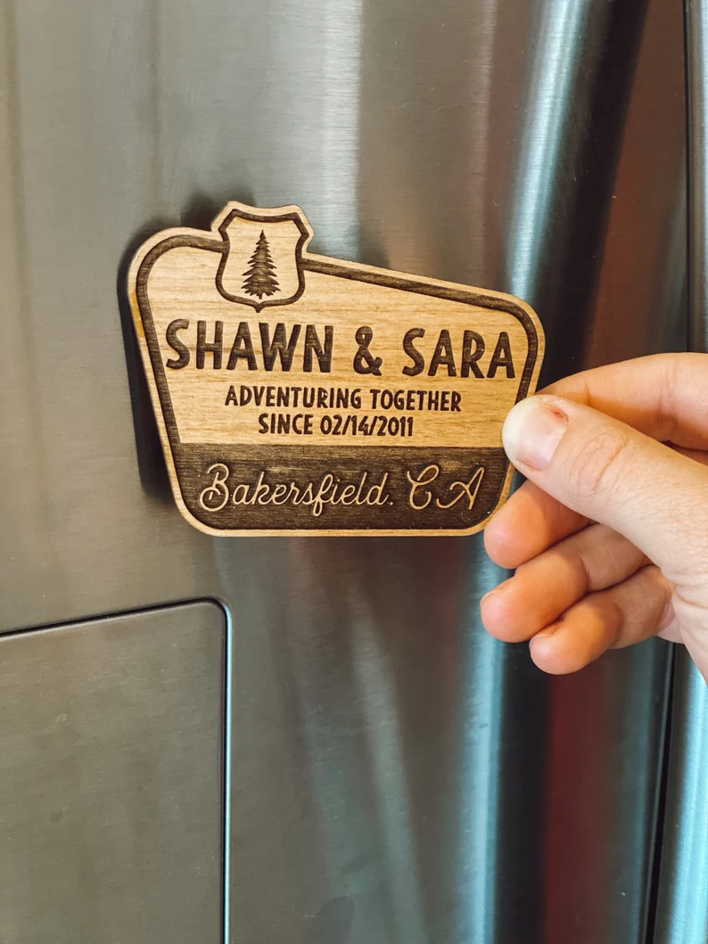 SAURON Personalized Couple Adventure Together Wooden Fridge Magnet