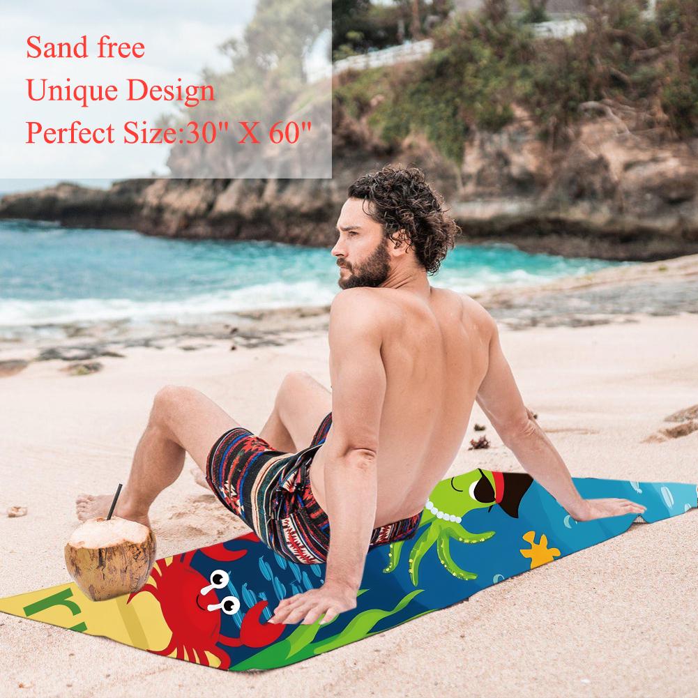 Custom Name Kids Pool Towel – Cute Ocean Animal Beach Towel for Boys & Girls