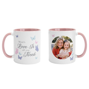 Love Is All You Need Butterfly Photo Mug-Perfect Gift for Mom