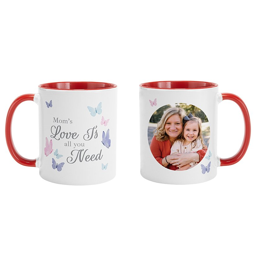 Love Is All You Need Butterfly Photo Mug-Perfect Gift for Mom