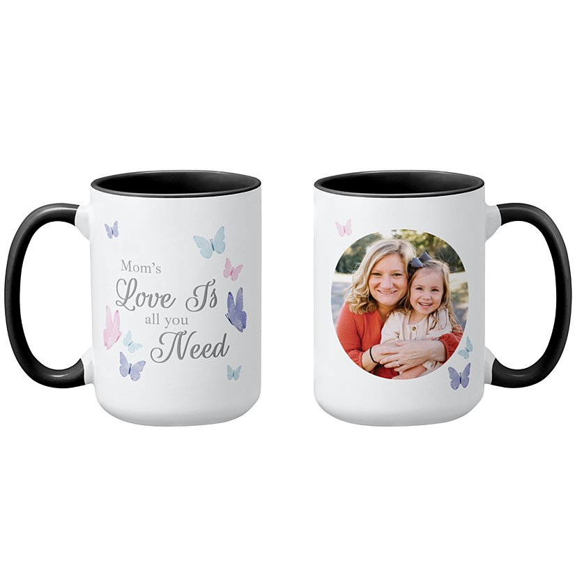 Love Is All You Need Butterfly Photo Mug-Perfect Gift for Mom