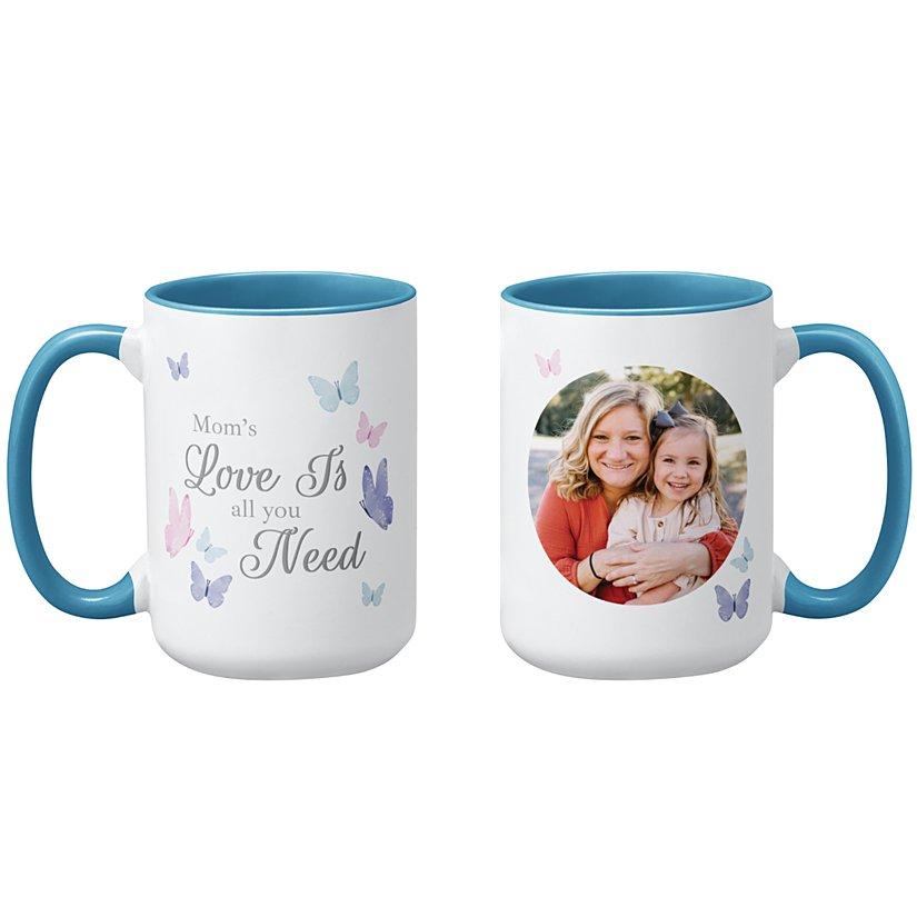 Love Is All You Need Butterfly Photo Mug-Perfect Gift for Mom